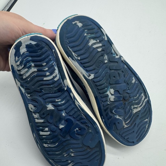 Native Kids Jerfferson Blue Printed Slip On Sneaker Shoes Size 10 - Picture 8 of 12